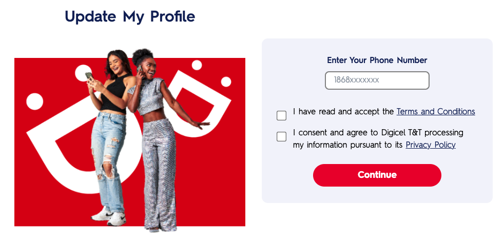 Digicel - Update My Profile